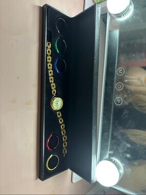 Gold Chain Link Wristwatch